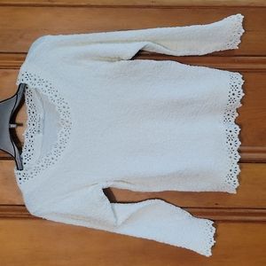 Wing Yue White Long Sleeve Top Small